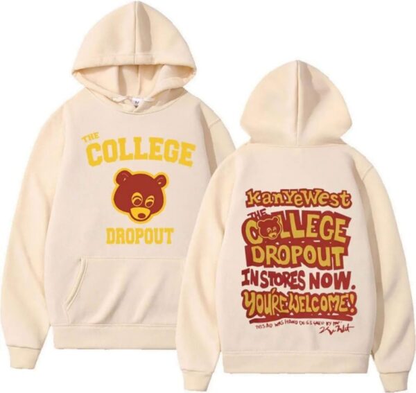 Kanye West College Dropout Cream Hoodie 