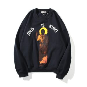 Jesus Is King Printed Pullover Sweatshirt Men